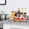 Large Capacity Expandable Step Storage Rack Bamboo Model Display Stand  For Kitchen