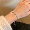 Cubic Zirconia Flower Bracelet, Adjustable Pull-Out Design Bracelet, Slim Lightweight Fit Wristband Jewelry Gift