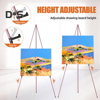 Easel Display Stand Collapsible Portable Metal Tripod Art Display Stand Adjustable Painting Easel for Canvas Wedding Sign