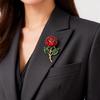 Elegant 3D Drip Enamel Rose Brooch Zinc Alloy Lapel Pin Providing Lightweight Comfort for Stylish Everyday Accessory