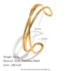MamacitaSlay 316L Stainless Steel Wave Shaped Cuff Bracelet 18K Gold Plated Waterproof Wrist Jewelry Women's Creative Bracelet