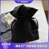 Canvas Bag Women's Large-capacity New Autumn and Winter Niche Pleated Drawstring Portable Commuter Bucket Bag