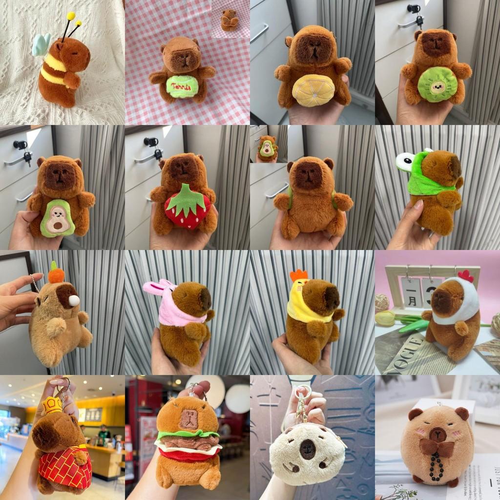 Keychain Plush Capybara Character Keyring Sparkling Children Animal Gift Doll