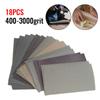 18Pc Sandpapers Wet/Dry Silicon Carbide Sanding Paper 400-3000 Grit For Metal Glass Wood Plastic Ceramic Grinding Polishing Tool