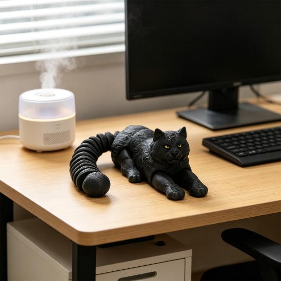 3D Printed Snow Leopard Figurine Figure Stress Relief Movable Joints Leopard Wild Animal Fidget Toy Home