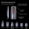 600pcs Transparent Full Cover Nail Tips with Scale Line - No Filing Needed, Traceless, Removable, Wearable False Fingernail Stickers in Box.