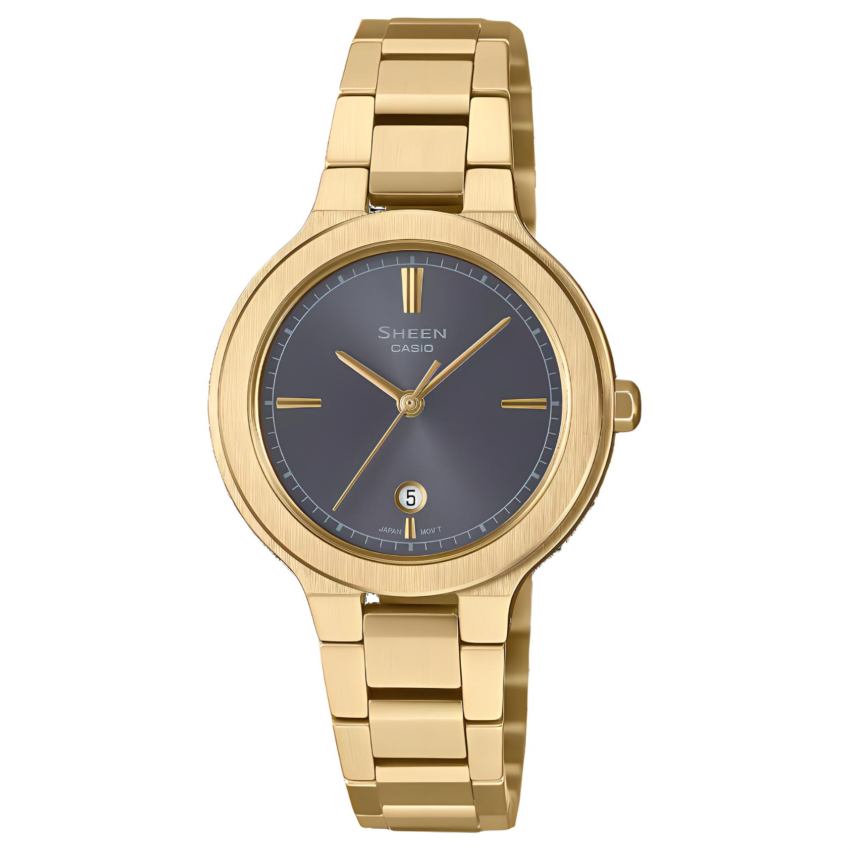 CASIO Quartz Movement Stainless Steel Strap Watch Unisex Gray Dial SHE-4559G-8A Gray Dial