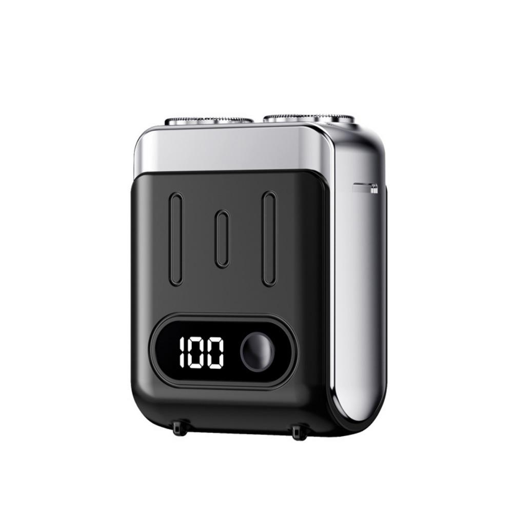 Rechargeable Electric Shaver Dual Head Men's Beard Trimmer Mini Rotary Razor  Travel