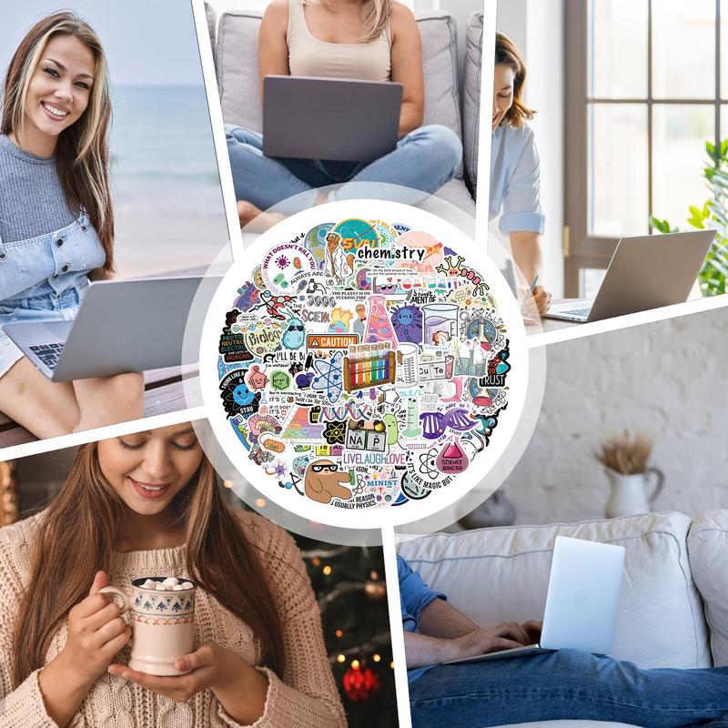 Cute Biology Stickers Biology Sticker Pack Decal 110x Skateboard Cycle Decor Waterproof Stickers For Water Bottle & Laptop &