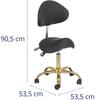 Mannheim Black And Gold Saddle Cosmetic Chair With Adjustable Backrest