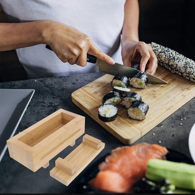 Kitchen Tool Wooden Sushi Press Mold Rectangular Flat Press Thousand Layer Sushi Mold Portable Sushi Press Maker DIY