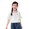Xiaoyinman Girls' Lace Collar Embroidered Polo T-Shirt