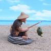 2025 Fisherman The Fish Tank Decoration Mini Fish Tank Aquarium Rockery Home Decor Old Man Fishing Dollhouse Ornaments Drop Ship