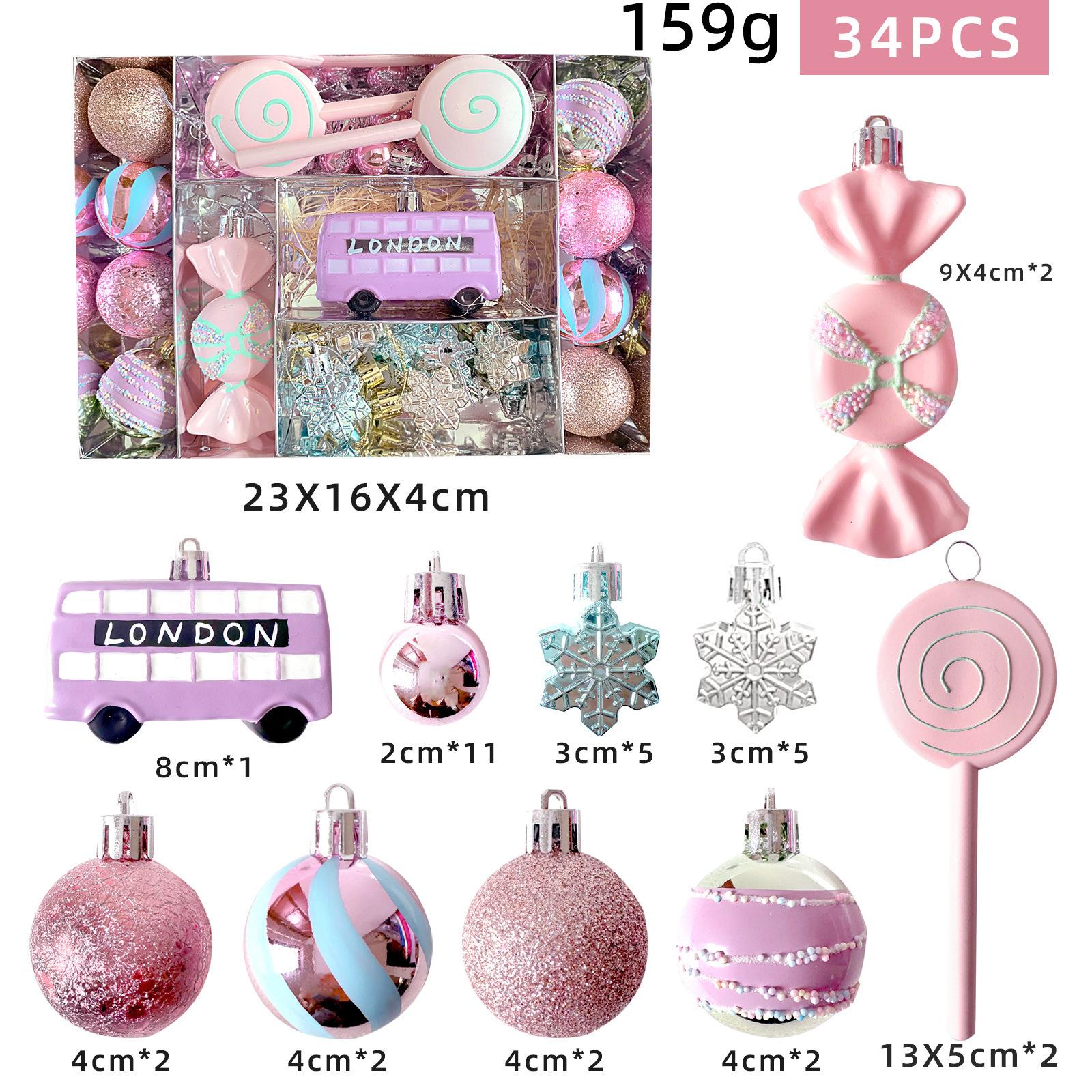 

Рождественский набор рождественских шаров Macaron, разноцветные конфеты, разноцветные пластиковые шары, украшение на елку