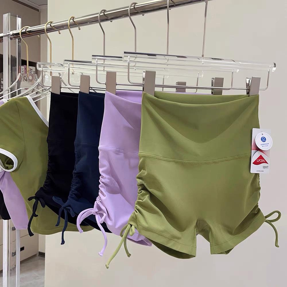 

Шорты для йоги и велоспорта NUF Lycra Nude Feel со сборками - Дизайн без эффекта верблюжьей лапки One Size