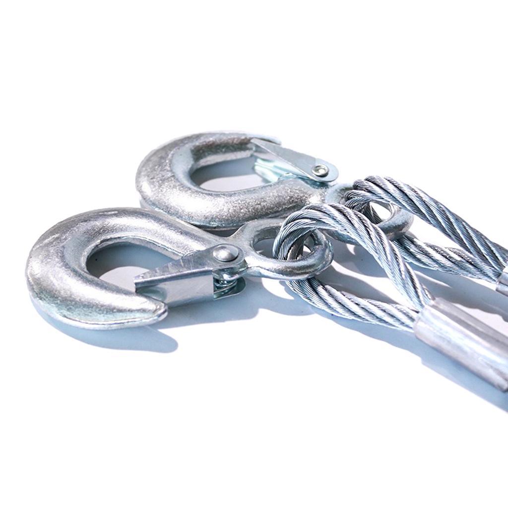 4m/5m Trailer Rope Tow Rope with Hook Heavy Duty Tow Cable Winch Strap Load Capacity 3/5/7 Ton for Vehicle Recovery