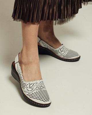 Sommer perforierte Schuhe 4692019 36 weißes Leder
