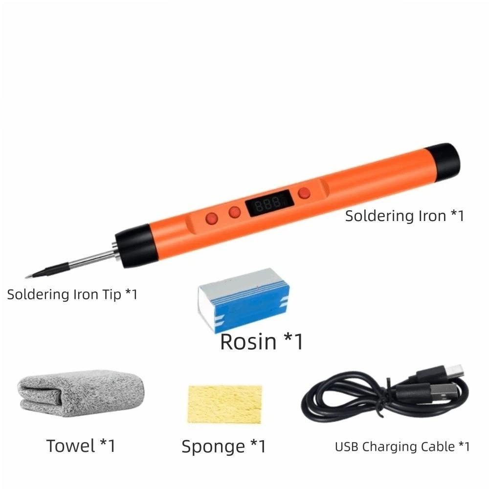 25W Power USB Soldering Iron 3-Levels Adjustable Lightweight Design Welding Set Lithium Battery Pen-Shaped Design Solder Set
