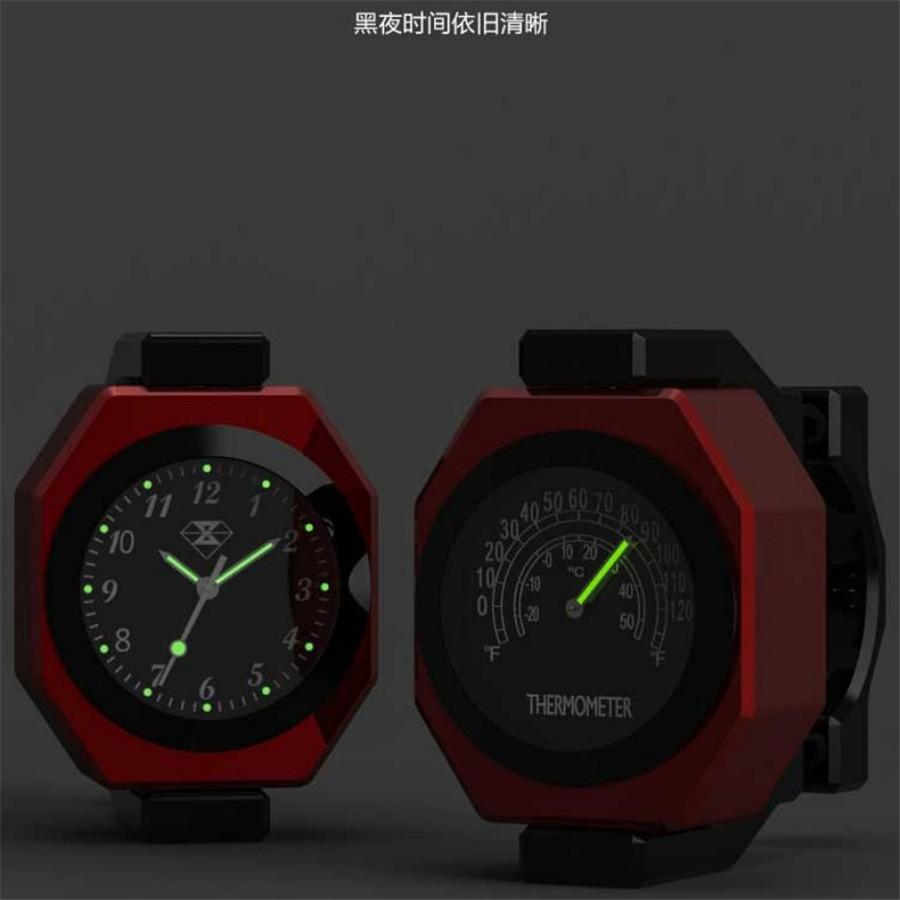 Moto Guidon 2 en 1 Jauge Lumineux l'Horloge Temps Thermomètre Imperméable l'eau