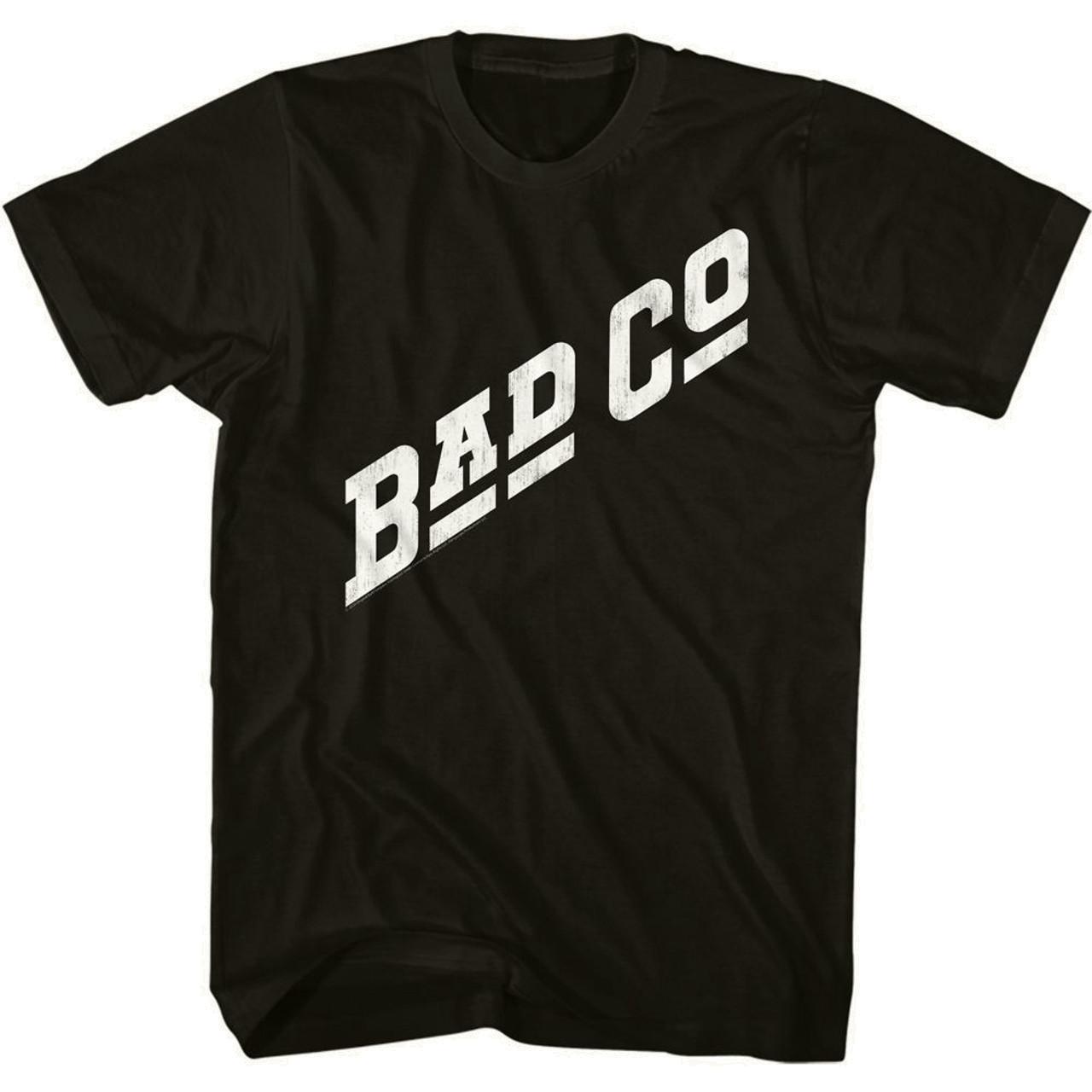Bad Company White Logo Classic Black Adult T-Shirt L