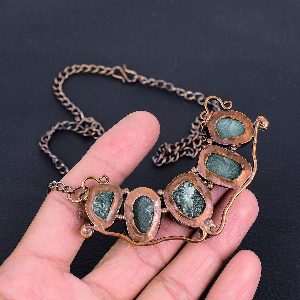 Strawberry Quartz Necklace, Gemstone Copper Electroformed Jewelry Necklace, Handmade Jewelry, For Anniversary Gift