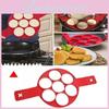 High-quality Red Silicone Egg Ring With Seven Holes For Perfectly Shaped Eggs And Pancakes