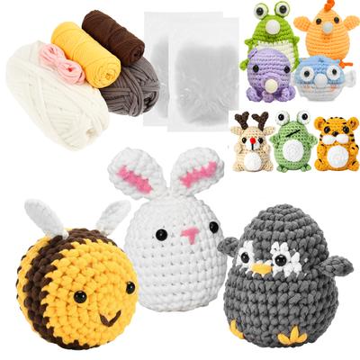 Wollgarn Niedliches Tier Häkelset Set Weihnachtsgeschenk Lustiges DIY Handwerk Häkelset für Anfänger Häkelset Handwerksliebhaber Strickwerkzeuge
