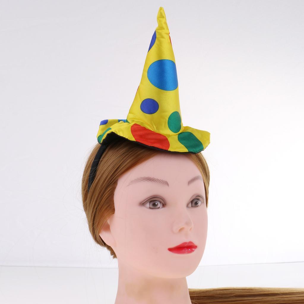 Klaunský klobouk s puntíky čelenka šašek čelenka kostým maškarní