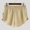 INCERUN Uomo Donna Vita Elastica Spacchi Laterali Bottoni Sport Casual Pantaloncini Hot