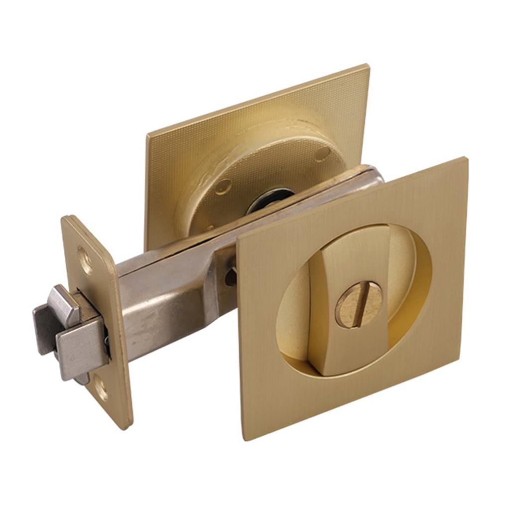 Keyless Squared Pocket Door Lock Easy Installation Zinc Alloy Hook Lock For Living Room