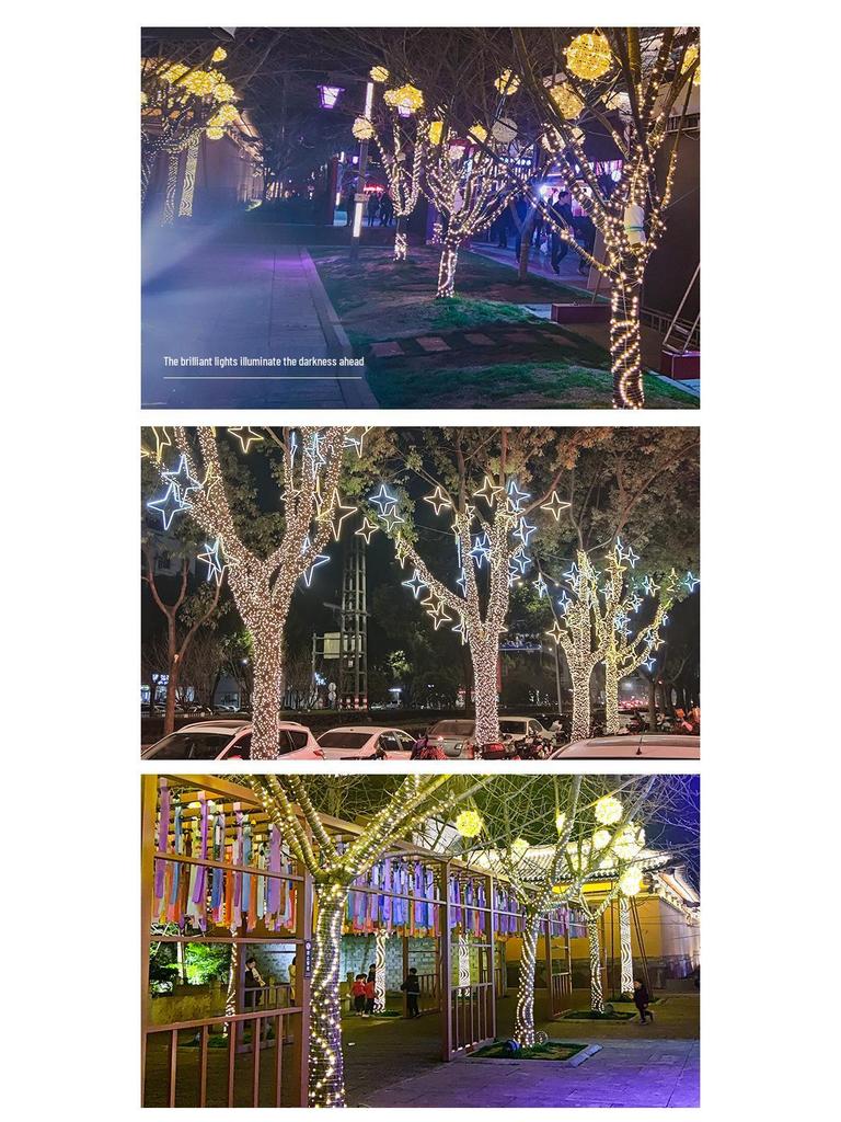 LED Solar Starry Sky String Lights - Copper Wire, Outdoor, Low Voltage, Perfect for Festive Garden Decoration