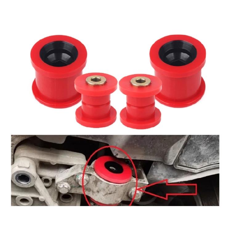 Control Arm Bushing Set for Front Suspension Service, with Flanged Polyurethane Bodies and Metal Center Hardware