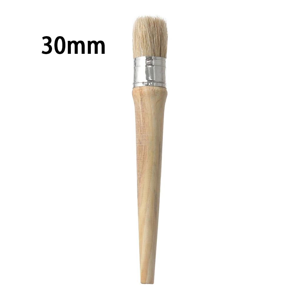 1PCS Pinceaux à Manche en Bois avec Poils Naturels Craie Peinture à l'Huile Pinceau à Cire Pochoirs pour Meubles Art Populaire Décoration de Maison Pinceau de Peinture