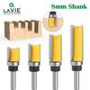 4-Piece Flush Trim Router Bit Set: Pattern & Straight Bits for Woodworking with Bearings