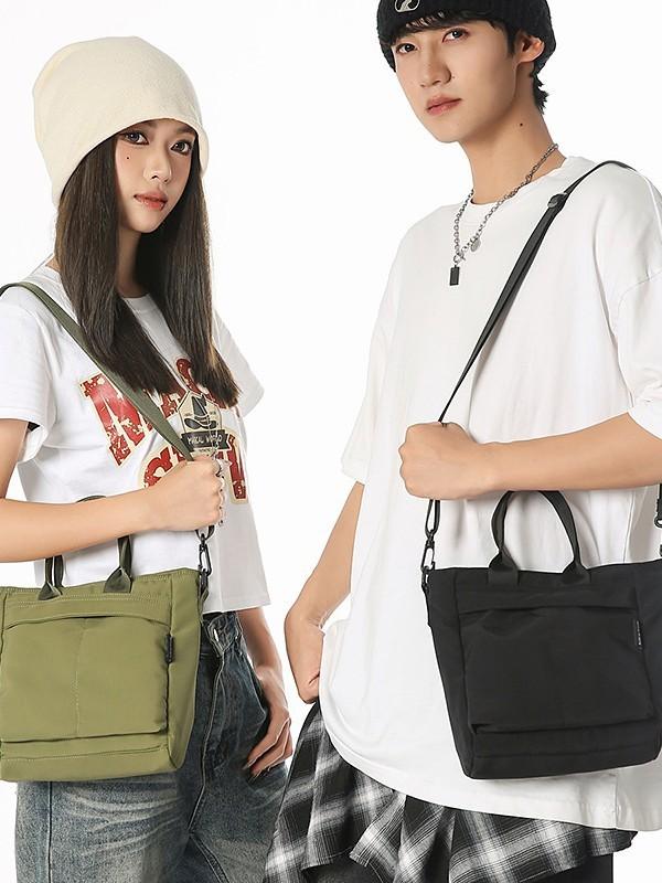 Nylon Casual Tote Bag With Zipper Pockets For Daily Outdoor Travel