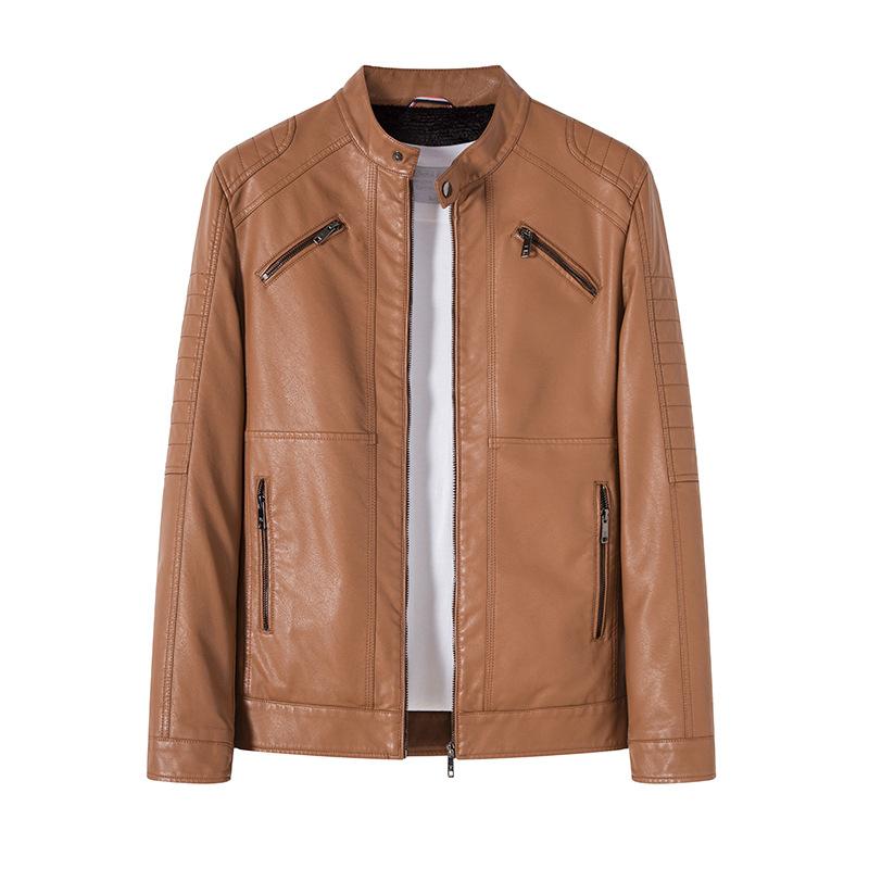 

Мужская кожаная одежда Осенняя молодежная мотоциклетная одежда Мужская кожаная куртка из искусственной кожи Мужская одежда XXXXL земля желтый