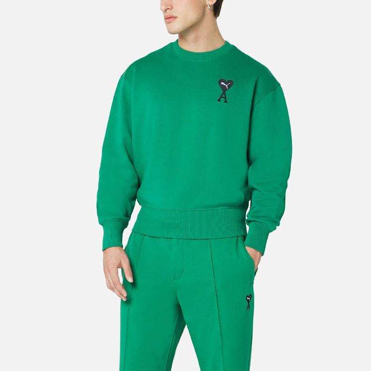 Puma X Ami Crew Neck Sweatshirt 'Green' Men's 534111-96