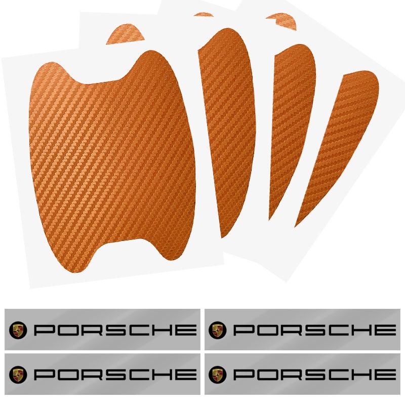 Car Door Sticker Carbon Fiber Scratches Auto Handle Protection Film For Porsche Boxster Cayenne Panamera Macan Cayman 911 918 996 917 991