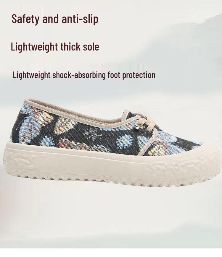 Women's Outdoor Non-slip Shock-absorbing Sports Shoes - Old Beijing Style Casual Soft Sole Badminton Sneakers