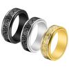 Stainless Steel Rotating Ring for Men Women Vintage Distressed Ring Stress Relief Fashion Jewelry