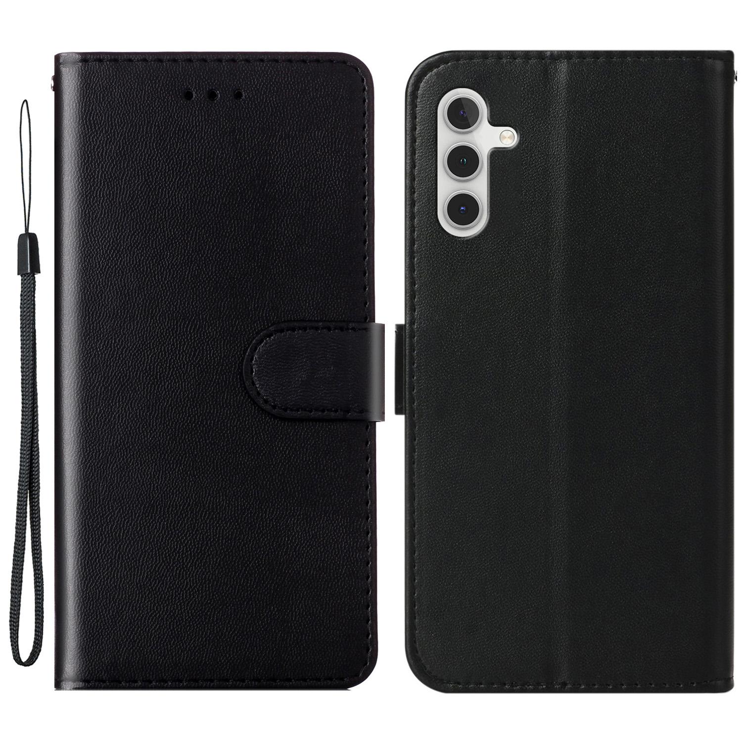 

B40 For Samsung Galaxy A15 5G Case PU Leather+TPU Wallet Stand Phone Cover Black