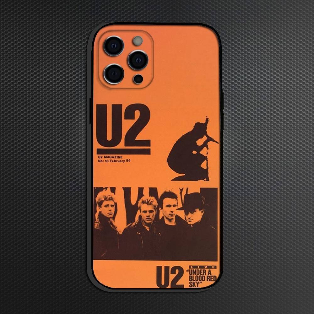 Band U2 Phone Case For iPhone 16,15,14,13,12,11 Plus,Pro Max, Soft Silicone Black Cover
