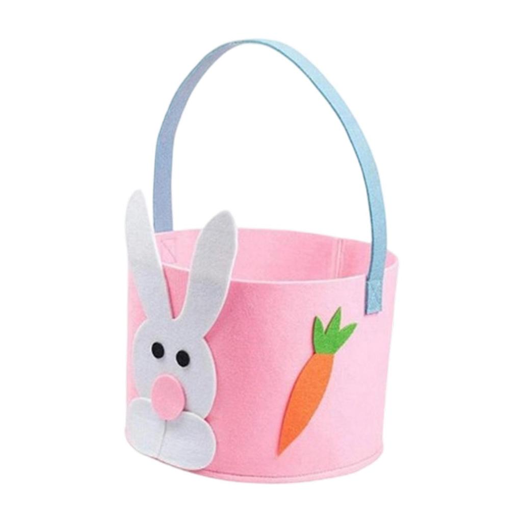 Empty Easter Basket Portable Decorative for Egg Doll Candy Holiday Toddler Boys Girls Reusable Egg Bucket Gift Storage Basket