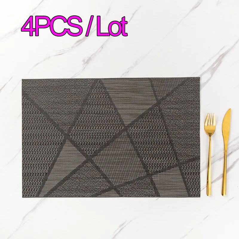 

4PCS European style Waterproof Table placemat PVC Washable Coasters for Table Rectangle 30x45CM Anti-slip pad Dining Table decor 30x45CM&Rectangle коричневый