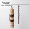 Hanging Cap Storage Organizer 10 Clips Adjustable Rope Hat Rack Holder for Wardrobe Bedroom Travel Daily Use