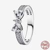 Princess Tiara 925 Silver Sparkling Butterfly Heart Rings For Women DIY Jewelry,Gift, Wedding