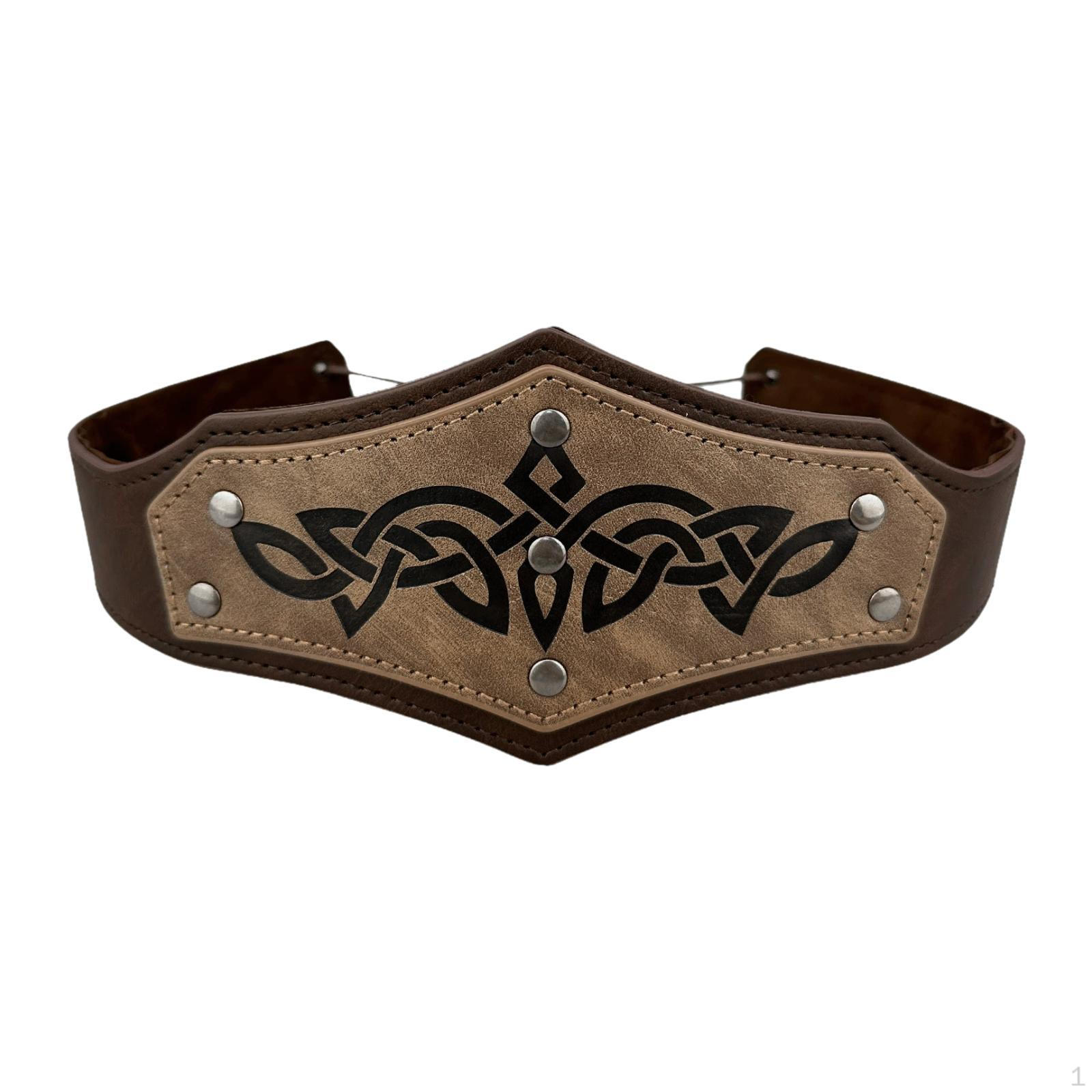 

Средневековый рельефный головной убор для косплея для клубной тематической вечеринки коричневый