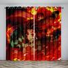Japanese Cartoon Style Anime Series Shade Window Drapes 2 Panelss Children Loved Room Bedroom Space Living Space Window Ornamental Window Drapes