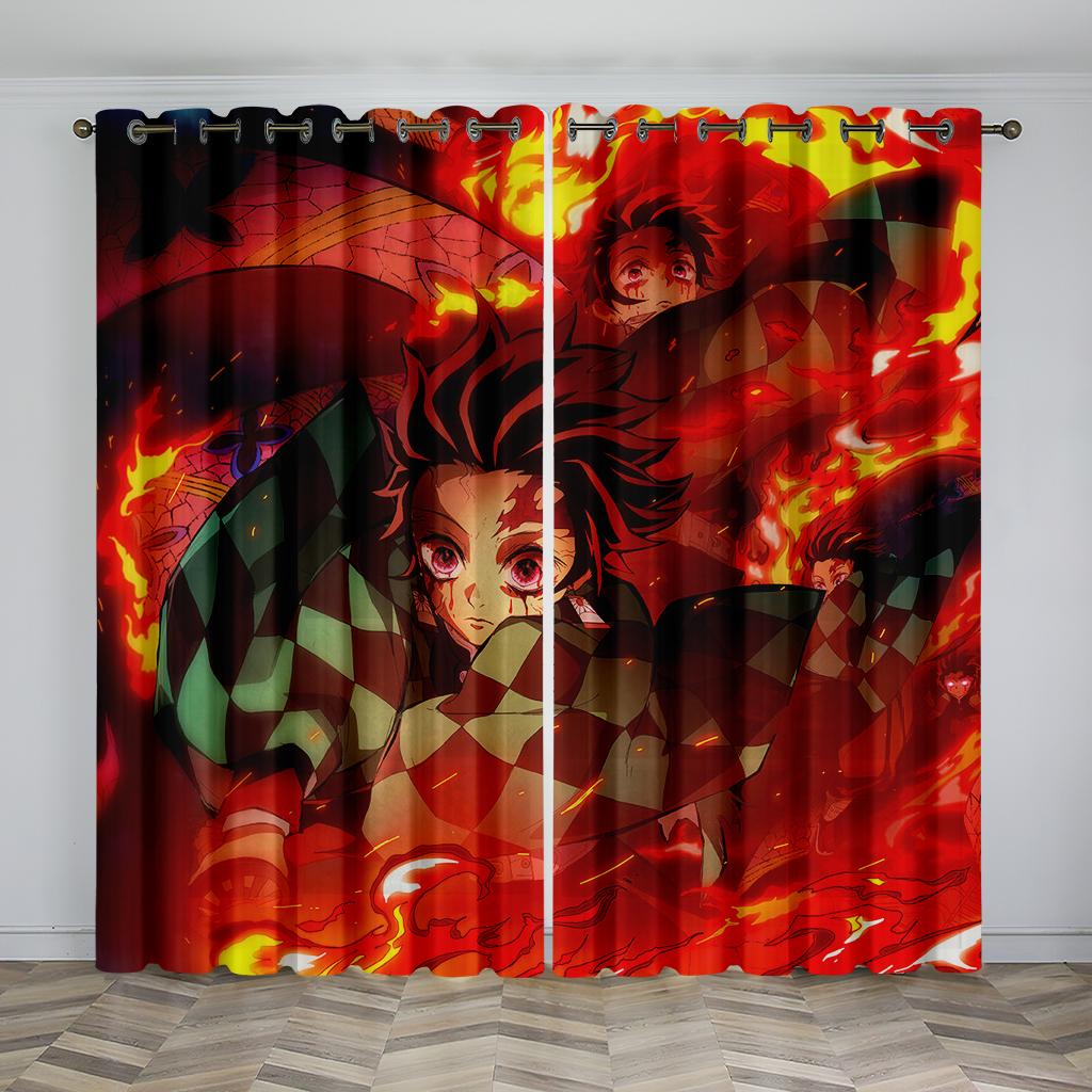 

Японские мультяшные аниме-сериалы, 2 панели, детские любимые комнаты, спальни, гостиной, окна, декоративные шторы 50W130H(CM)x2&Grommet Top