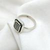 925 Sterling Silver CZ Handmade Women Ring, Anniversary Gift Ring, Wedding Gift Ring, Square Men Simple Ring